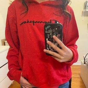 Red champion hoodie